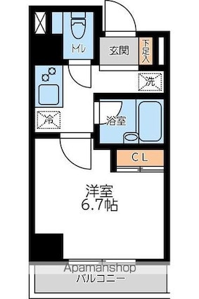 コンフォートタイム大森[1K/22.68m2]の間取図