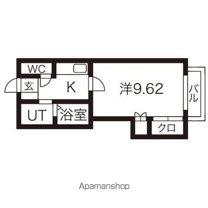 エクセルシオールＡ[1K/31.67m2]の間取図