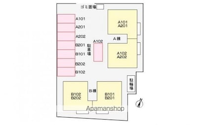 香川県高松市国分寺町国分[2LDK/63.54m2]の配置図