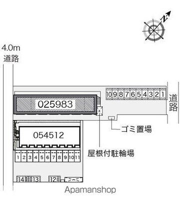 レオパレスシャルマン[1K/21.81m2]の配置図