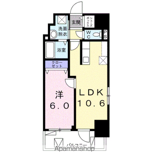 ロジュマン　ベル[1LDK/39.43m2]の間取図