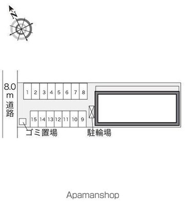 レオパレスセジュール[1K/26.08m2]の配置図