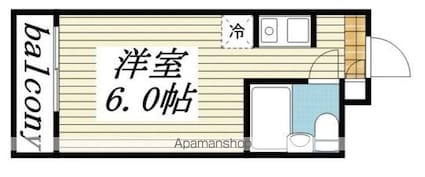 東京都品川区西五反田３丁目[1R/14.27m2]の間取図