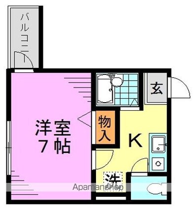 コムズ四季[1K/22m2]の間取図