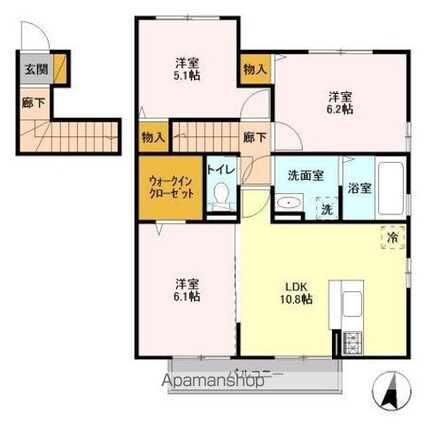 ソレイユ　Ⅲ[3LDK/65.75m2]の間取図