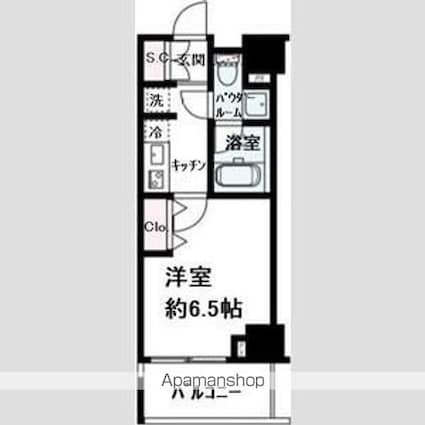 Ｇｒａｃｅ　Ｃｏｕｒｔ　Ｍｅｇｕｒｏ[1K/23.16m2]の間取図