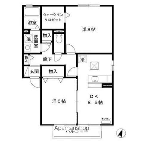 神栖市波崎のアパートの間取り