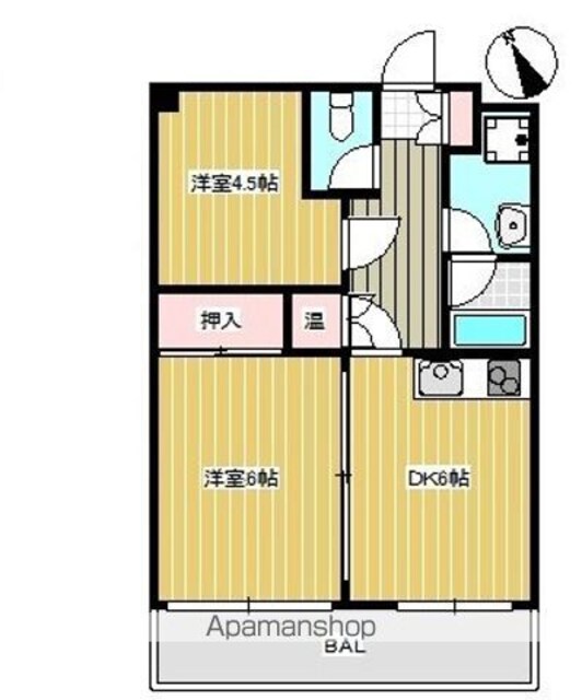 芦花ハウスⅡ[2DK/41.25m2]の間取図