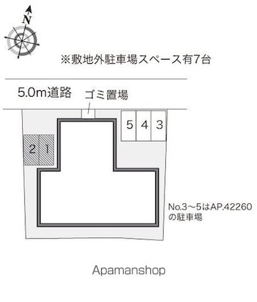 レオパレスドミール湯川[1K/23.18m2]の配置図
