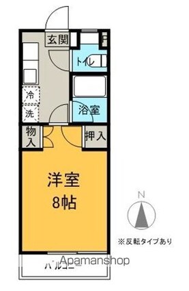 アップルズＳ[1K/26.4m2]の間取図