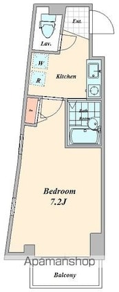 ＢｌｕＲｏｃｋ新宿河田町[1K/20.74m2]の間取図