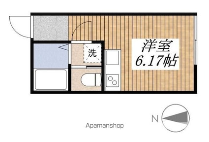 サニーグレイス国立[1R/16.76m2]の間取図