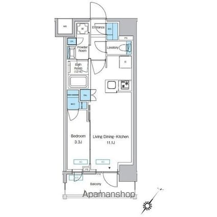 プレディアコート大森山王[1LDK/36.24m2]の間取図