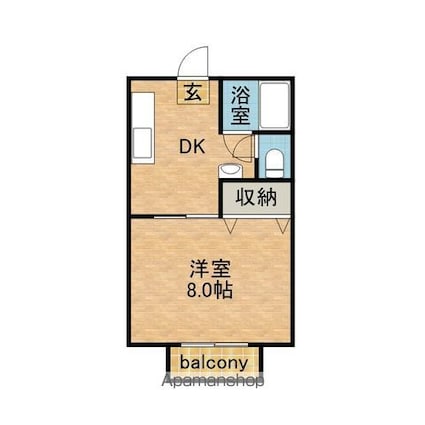 リリックス[1DK/26.5m2]の間取図