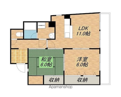 ワシダビル[2LDK/50m2]の間取図