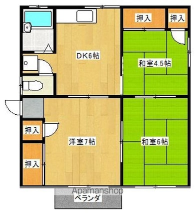 エイト北[3DK/49.68m2]の間取図