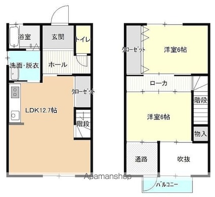 スモールフォレストＥ棟[2LDK/74.52m2]の間取図