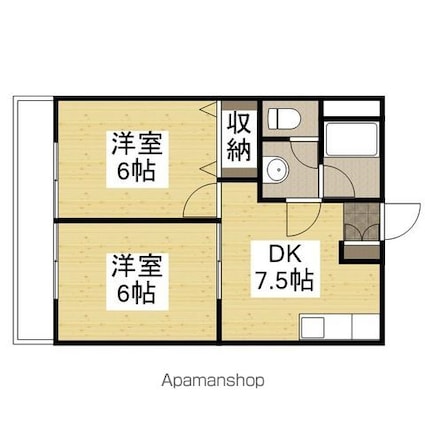 大宮コーポラス[2DK/39.93m2]の間取図