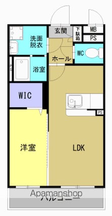 フルール[1LDK/40.8m2]の間取図