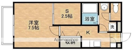 栃木県宇都宮市清原台４丁目[1K/31.46m2]の間取図