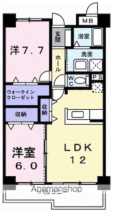 フランスクエア[2LDK/56.57m2]の間取図