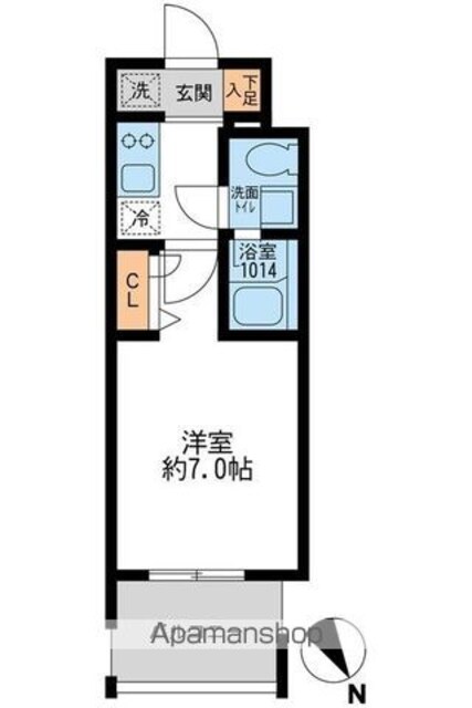 アーデン門前仲町[1K/21.47m2]の間取図