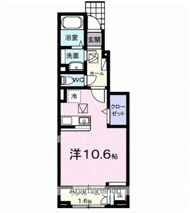 ルフレ　Ⅰ[1R/32.23m2]の間取図