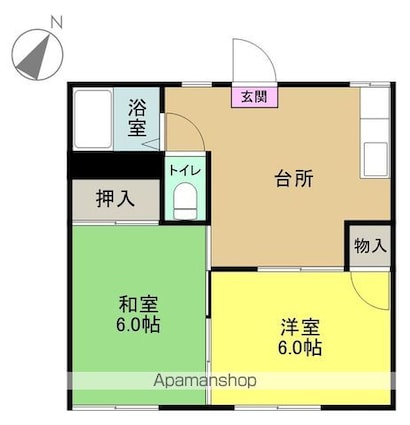 パークハイツⅠ[2DK/40.49m2]の間取図