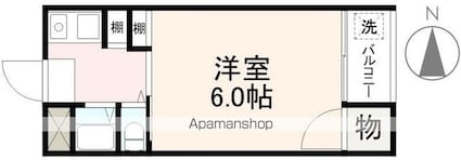 香川県高松市紫雲町[1K/15.7m2]の間取図