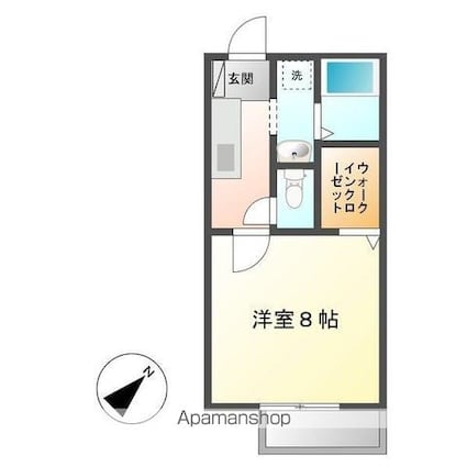 ローズパレス春日Ｓ[1K/27.08m2]の間取図