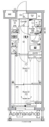 ＰＲＥＭＩＵＭ　ＣＵＢＥ　東高円寺[2K/27m2]の間取図