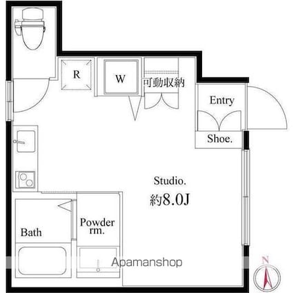 アパルトメント梅丘グランデ[1R/19.84m2]の間取図