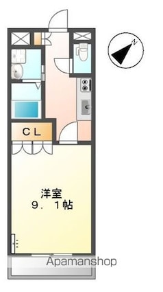 Ｉ’ｃｕｂｅ　Ｇａｒｄｅｎ[1K/31.02m2]の間取図