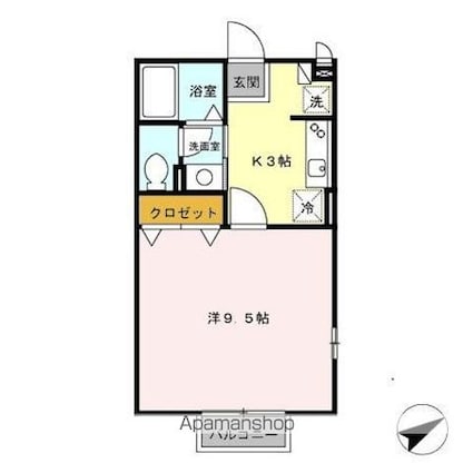 ハイツクラール[1K/30m2]の間取図