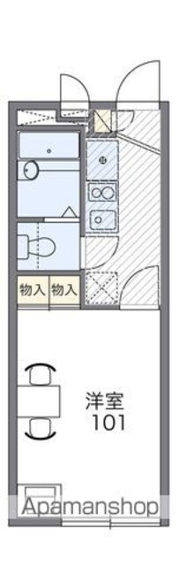 レオパレスＮＥＯ貫井町[1K/19.87m2]の間取図