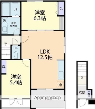 Ｌｉｖｅｒｔｅ（リベルテ）　ＩＩＩ[2LDK/55.42m2]の間取図