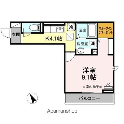 東京都青梅市河辺町９丁目[1K/33.11m2]の間取図