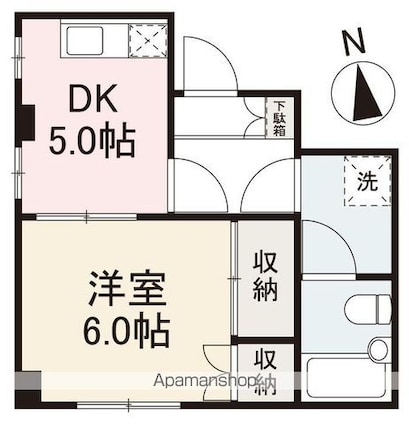 ハイツ松並[1DK/30.63m2]の間取図