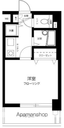 ロイヤルガーデン哲学堂[1K/19.95m2]の間取図