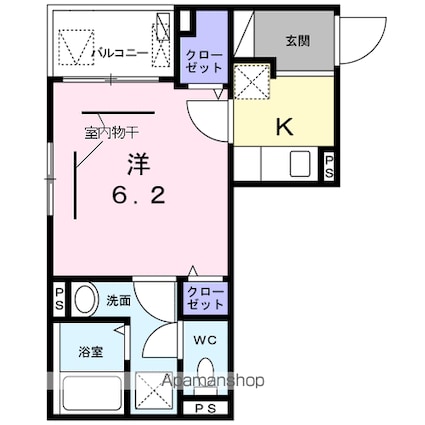 メゾン　ブランドブラン[1K/24.48m2]の間取図