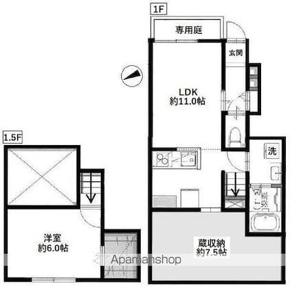 東京都杉並区成田西２丁目[1SLDK/53.82m2]の間取図