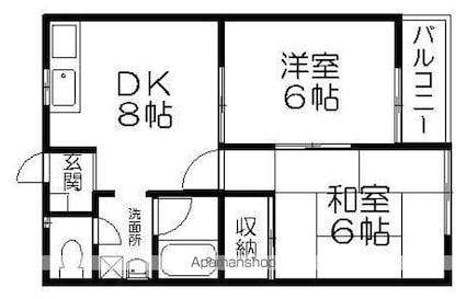 グレイオーク[2DK/48m2]の間取図