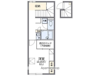 レオパレスリバーサイド西水元[1K/28.02m2]の間取図