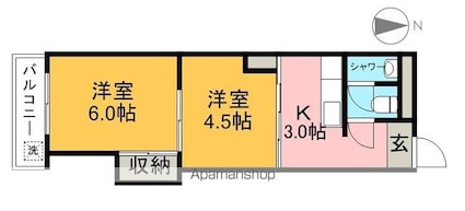 藤本マンション[2K/29.8m2]の間取図
