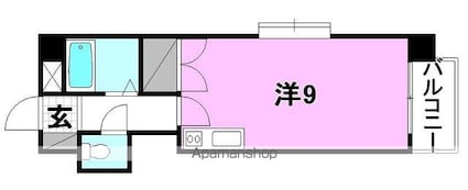 グランドハイム朝生田[1R/22.81m2]の間取図