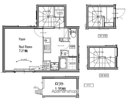 東京都杉並区上井草３丁目[1K/34.86m2]の間取図