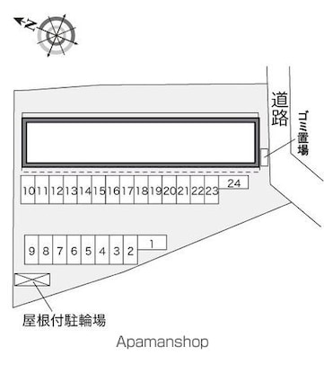 レオパレスサントーレ[1K/23.61m2]の配置図