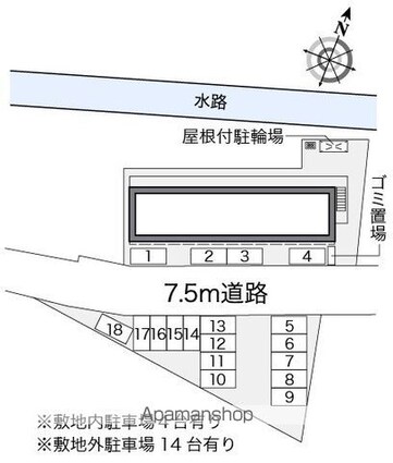 レオパレス加納院吉田[1K/23.18m2]の配置図