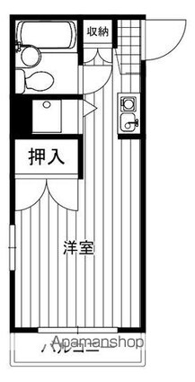 マリオン八王子Ⅲ[1R/16.64m2]の間取図
