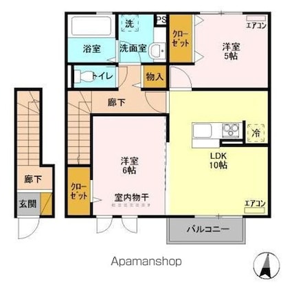 ロマージュＮＡＲＩＴＡⅡ[2LDK/55.95m2]の間取図